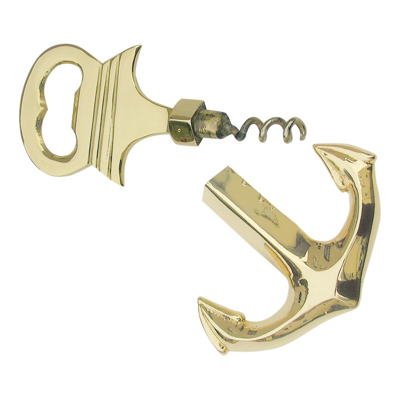Bottle Opener/Corkscrew – Anchor – brass