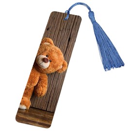 Generic Durable Metal Bookmark for Readers & Bookworms - Cute Teddy Bear Peeping, Pictoral