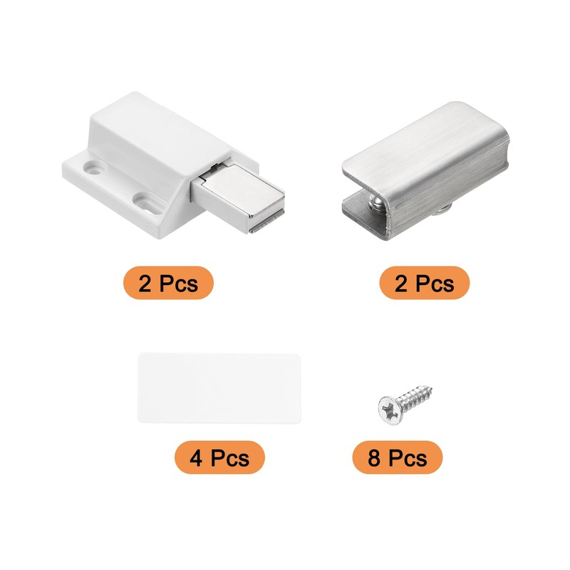 sourcing map Glass Door Magnetic Catch Latch Closures with Clamp,