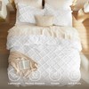 Bedsure Boho Comforter Set King - White Tufted King Size