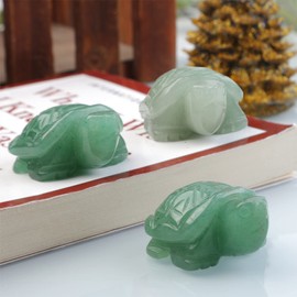 Nupuyai Tiger's Eye Turtle Figurine Gemstone Crystal Lucky Charm Reiki Healing Stone Feng Shui Decoration