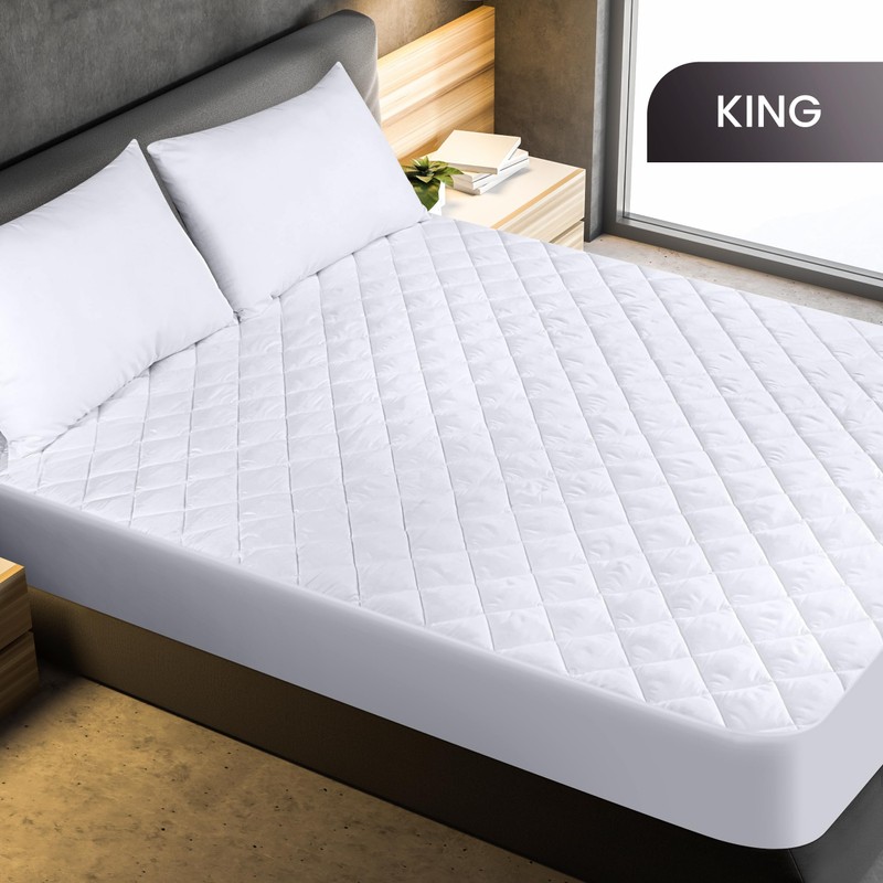 Utopia Bedding Quilted Fitted Mattress Pad, King Size, Elastic Fitted