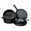 Lodge Pre-Seasoned Cast Iron 5 Piece Set, Black