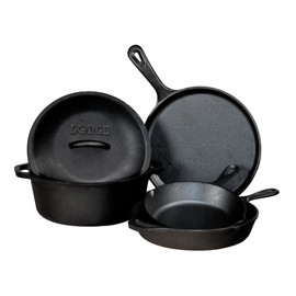 Lodge Pre-Seasoned Cast Iron 5 Piece Set, Black