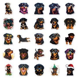 Pack of 50 Rottweiler Dog Stickers Car Laptop Phone Guitar Skateboard Motorcycle Bicycle Rottweiler Stickers Set Vinyl Waterproof Aesthetic Stickers for Teenagers Children Adults