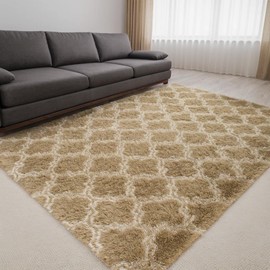 lekeplus Rugs Living Room Large Rugs Bedroom Rugs Non-Slip Shaggy Soft Living Room Bedroom Play Area Kids Room Luxury Decorative (Khaki Lantern,60x180cm)