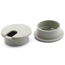 HJ Garden 2pcs 1-3/8 inch Desk Wire Cord Cable Grommets Hole Cover for Office PC Desk Cable Cord Organizer Plastic Cover Gray