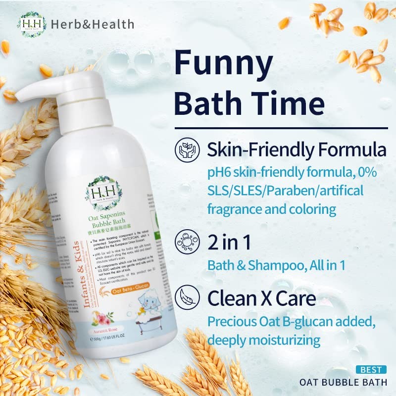 HH Oat Saponins Bubble Bath(500g) - Aurantii Rose