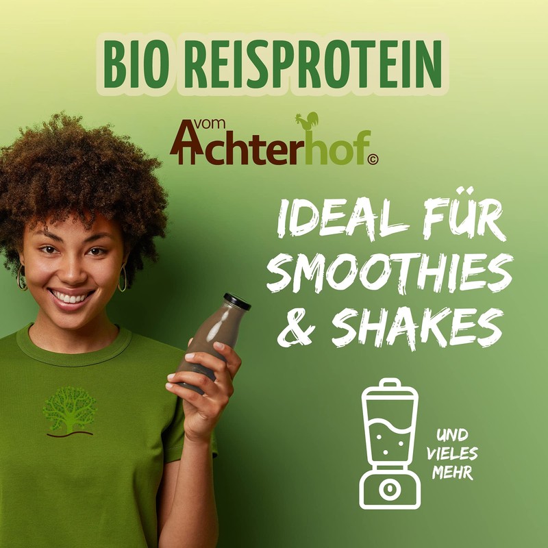 Organic Rice Protein, 500 g, 83% Protein Content, Vegan Protein