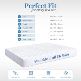 Acrali Home Quilted Waterproof Small Double Mattress Protector, 4-Layer Super Absorbent Design, Non-Slip Extra Deep Fitted Skirt, Machine Washable, Antiallergic & Breathable Hotel Quality Bed Covers