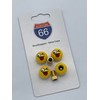 Set of 4 Valve Caps + 2 Bicycle Adapters -