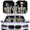 Funny Skull Car Windshield Sunshade for Big Cars, Skeleton Sun