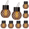 GIGALUMI Solar Hanging Lights for Outdoors, Pack of 8 Flickering