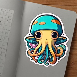 QUONDAM - STICKER 3 PC 3'' Octopus Sticker - Wild Animal Stickers - Cute Animal Artwork Stickers for Cars, laptops, Water Bottles, Skateboards, for Friends and Your Baby, car Stickers No 2