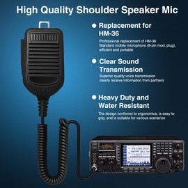 HM-36 Handheld Speaker Microphone 8 Pin Mobile Mic for ICOM IC-28 IC-718 IC-728 IC-7600 IC-7800 IC-725 IC-726 IC-735 IC-745 IC-751 IC-775 IC-229 IC-7200 Handheld Mic HM-36