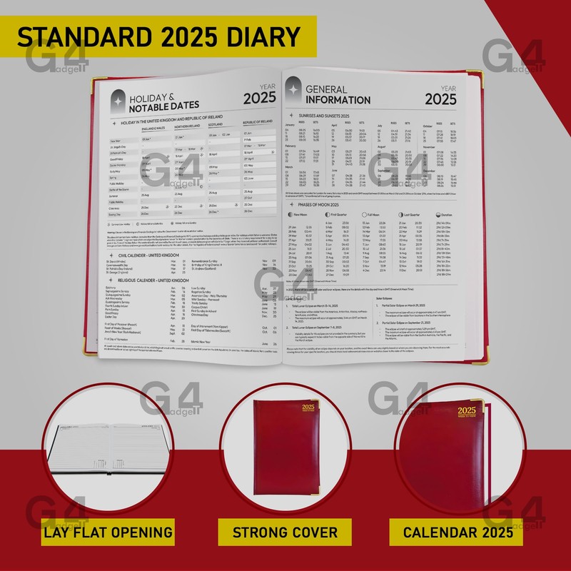Luxury 2025 Week to View Diary Hardback Cover 80GSM Paper