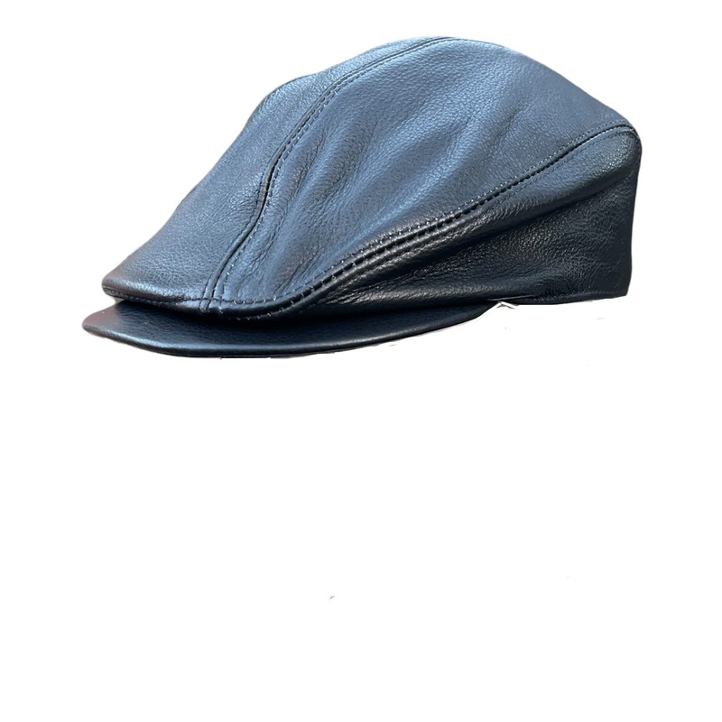 italianboy2018 Real Leather Ivy Flat, Oldman, Driver Cabbie Hat/Cap (Size:
