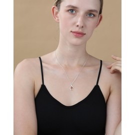 Halora Silver Necklaces for Women, 925 Sterling Silver Chain Necklace Infinity Crystal Necklaces Charm Pendant Jewellery Birthday Gifts for Girls Mum Her Pink Cubic Zirconia