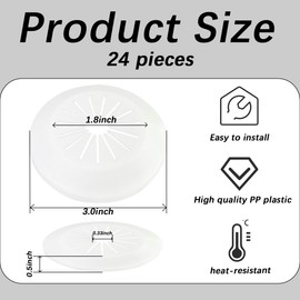 24Pcs Flange Pipe Cover Decoration,Wall Hole Cover for Water Pipe Decoration,Snap-on Wall Hole Cover,Under Sink Pipe White Ornamental Escutcheon for Radiators,Water Pipes,Angle Valves