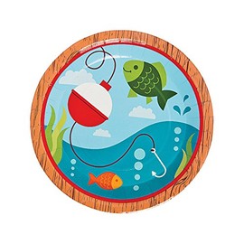 Little Fisherman Dinner Party Plates - Set of 8 - Birthday Party Supplies