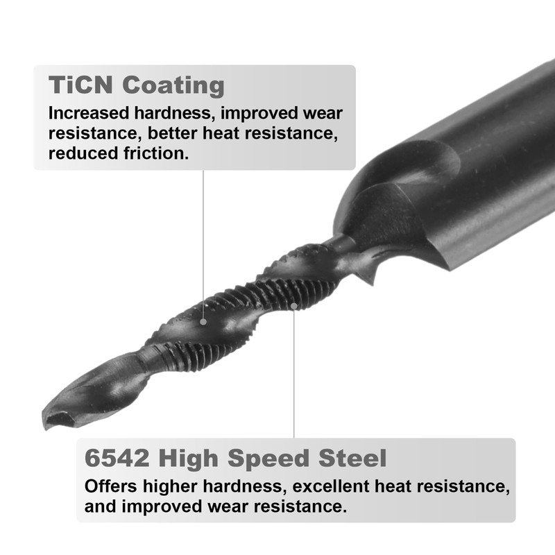 sourcing map Combination Drill and Tap Bit, Metric M3 x