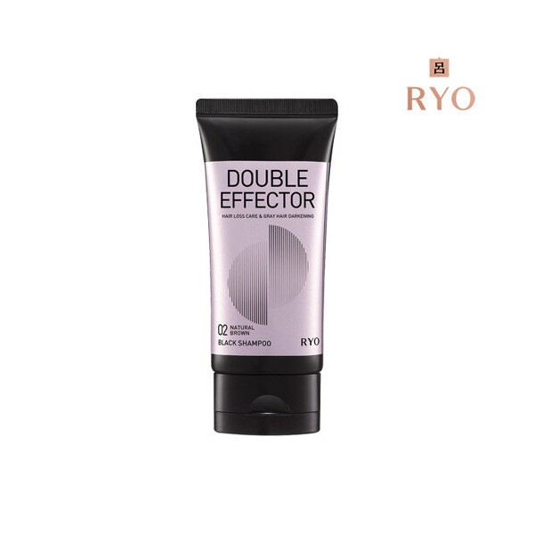 Ryo [AKmall]Ryo Double Effector Hair Loss Symptom Relief Black Shampoo/Treatment 50ml 1 pack (Choose 1 of 3), 02 Dark Brown 50ml