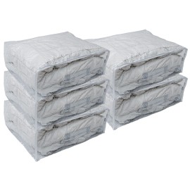 Oreh Homewares 5-Pack Heavy Duty Plastic Vinyl Zippered Closet Storage Bags (Clear) 22x18x7.5"