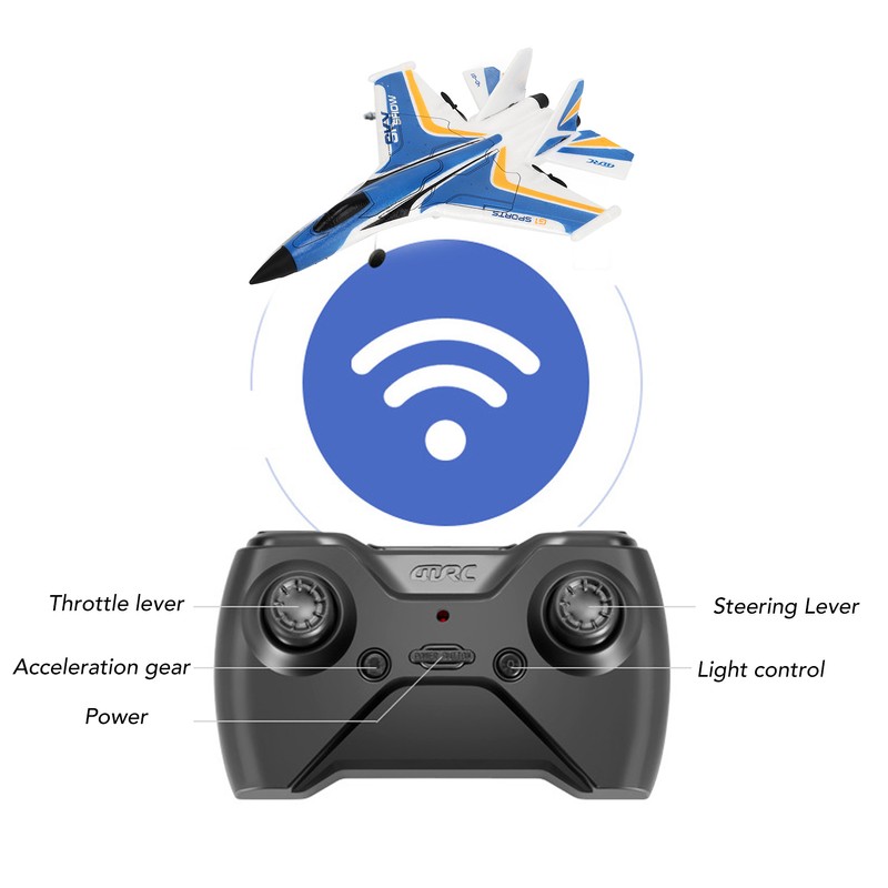 RC Glider Plane Lightweight Flexible Remote Control Airplane with LED