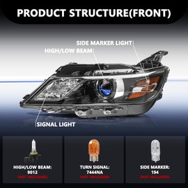 Aosky Headlight Assembly Compatible with 2014-2020 Chevy Impala [Halogen Type] Projector Factory OE Replacement Left Driver Side LH
