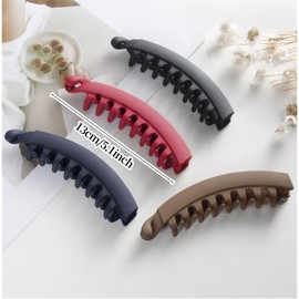 Pack of 4 Large Banana Hair Clip Ponytail Hair Clip Banana Hair Clip Vintage Banana Clip Hair Clip Large Thick Hair Banana Clip Thick Hair for Women and Girls (Colour Combination 3)