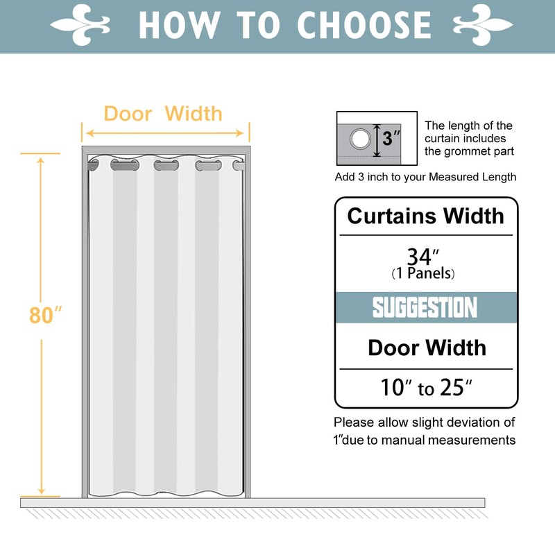 ChrisDowa Blackout Door Curtains for Doorway Privacy, Grommet Closet Curtains