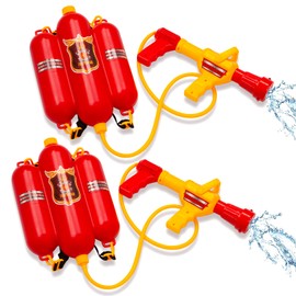 Tigerdoe - Water Blaster for Kids 2 Pack– Water Backpack Squirt Toy – Water Fight Supplies - Fireman Water Toy - Firefighter Water Sprayer
