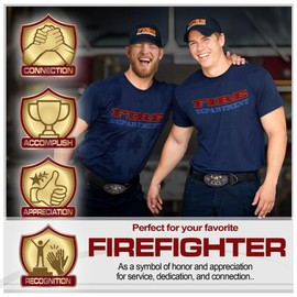 Armor Coin & Emblem Firefighter Belt Buckle for Firefighters | Belt Buckles for Men and Women | Custom Large Buckle Belt | Big Belt Buckles for Men | Honor the Brave