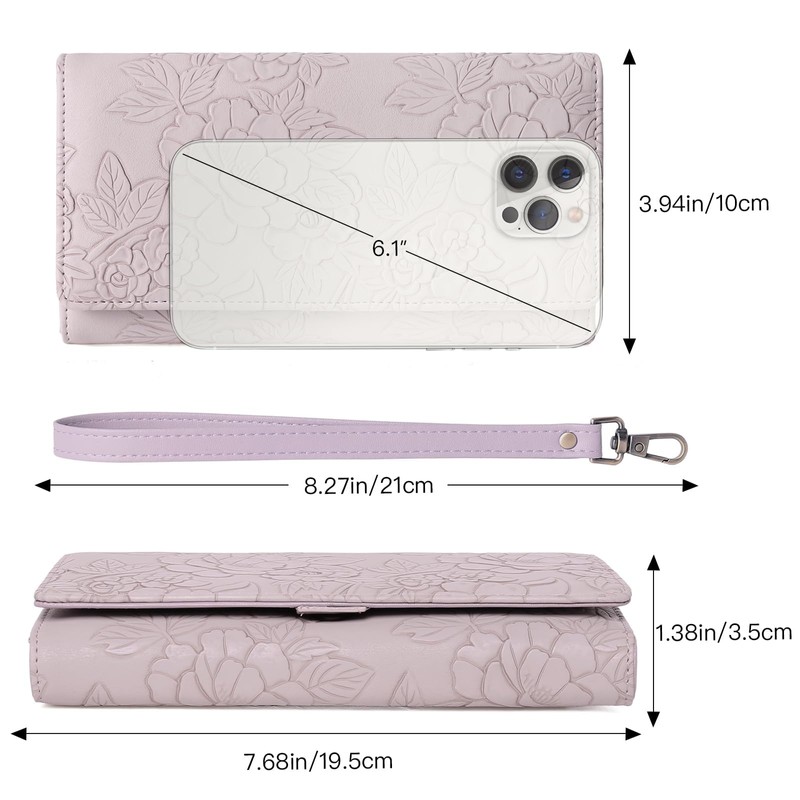 Wallets for Women Vegan Leather RFID Blocking Card Holder Trifold