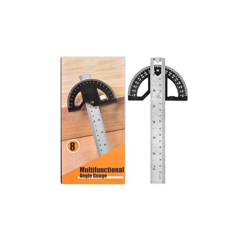 Protractor Angle Ruler, Angle Gauge Tool, Adjustable Stainless Steel Angle
