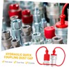 HEALEEP 2 Sets Plastic Cap Hydraulic Quick Connect Covers Red