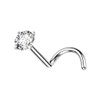 PiercedOff Implant Grade Titanium Nose Screw with Clear CZ Gem