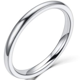 Jude Jewelers 1.5mm Stainless Steel Classical Plain Stackable Wedding Band Ring (Silver, 9)