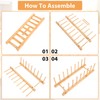 8-Slot Bamboo Wooden Plate Rack, Dish Drying Rack & Pot