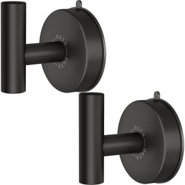 DGYB Large Suction Cup Hooks for Shower Set of 2 Black Towel Hooks for Bathrooms Stainless Steel Suction Hooks for Inside Shower 15 Lb Removable Wall Hook for Hanging Heavy Duty