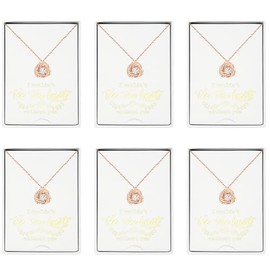 DHQH Bridesmaids Gifts I Couldn't Tie The Knot Without You Love Knot Bridesmaids Necklace 14K Gold Plated Knot Necklaces Bridesmaid Proposal Gift Set of 4/6 (rose golden knot-6)