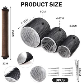 Lockenwickler locken Set 33 Stücke, 3 PCS Hitzefreie Lockenwickler, 18 PCS Große Locken Curlers Ohne Hitze Selbsthaftend Haftwickler,12 PCS Entenschnabelclips für lange mittlere kleine Haar