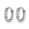 HUKKUN Viking Hoop Earrings Sterling Silver Celtic Huggie Hoop Earrings