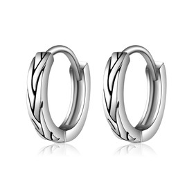 HUKKUN Viking Hoop Earrings Sterling Silver Celtic Huggie Hoop Earrings for Women Viking Jewelry Gifts for Women Men