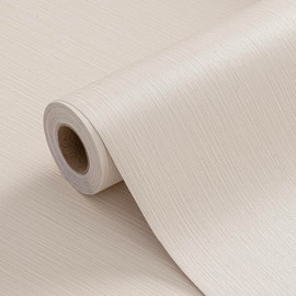 FUKU MON Beige Yellow Grasscloth Fabric Wallpaper 23.6" X 393" Thick Classic Neutral Grassweave Contact Paper for Walls Cabinets Bedroom Counter Top Liners Fireplace