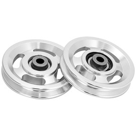 Alnicov 2 Pcs 95 mm Cable Pulley, Aluminium Alloy Pulley, Bear 300 kg, for Sports Equipment, Garage Door Roller Systems