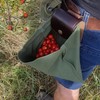 Leather Canvas Foraging Pouch Belt Fruit Picking Bag for Camping