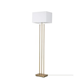Globe Electric 67775 62" Floor Lamp, Matte Brass, White Linen Shade, Floor Lamp for Living Room, Floor Lamp for Bedroom, Home Improvement, Reading Lamp, Home Office Accessories, Home Décor