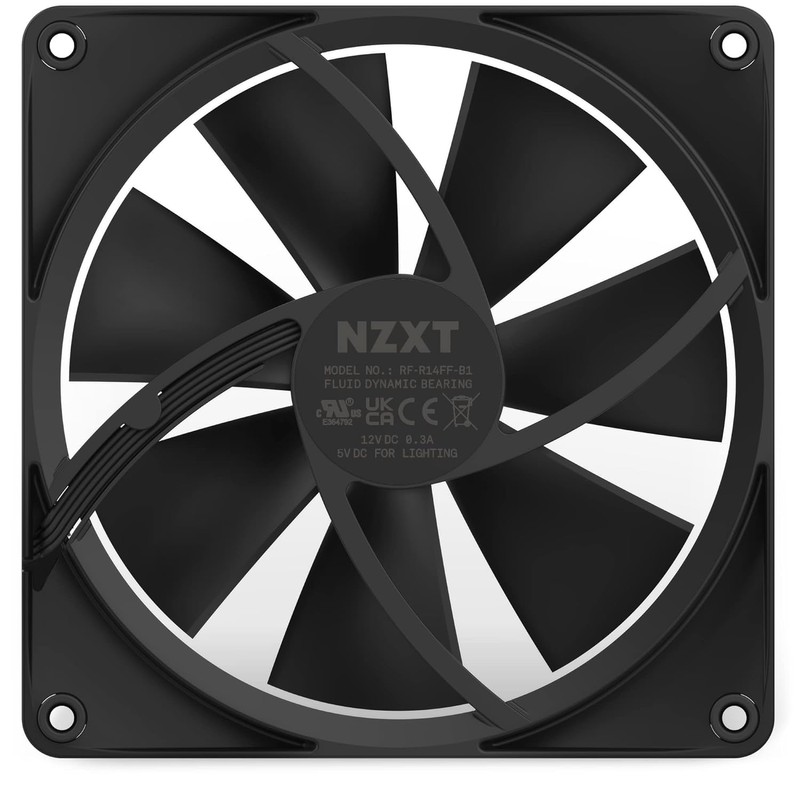 NZXT F140 RGB Fans - RF-R14DF-B1 - Advanced RGB Lighting