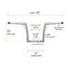 WSays 12" Rise Ape Hangers Handlebar 1-1/4" Diameter Handle Bar